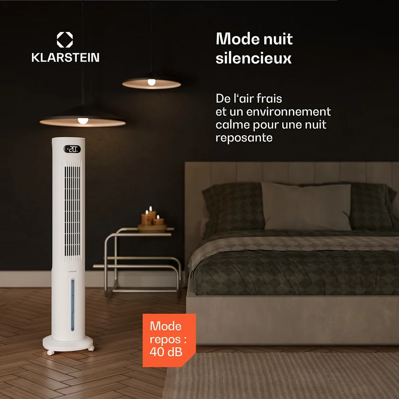 Klarstein Polar Rafraîchisseur d'air à eau connecté | Design pratique, puissance élevée et commande intelligente