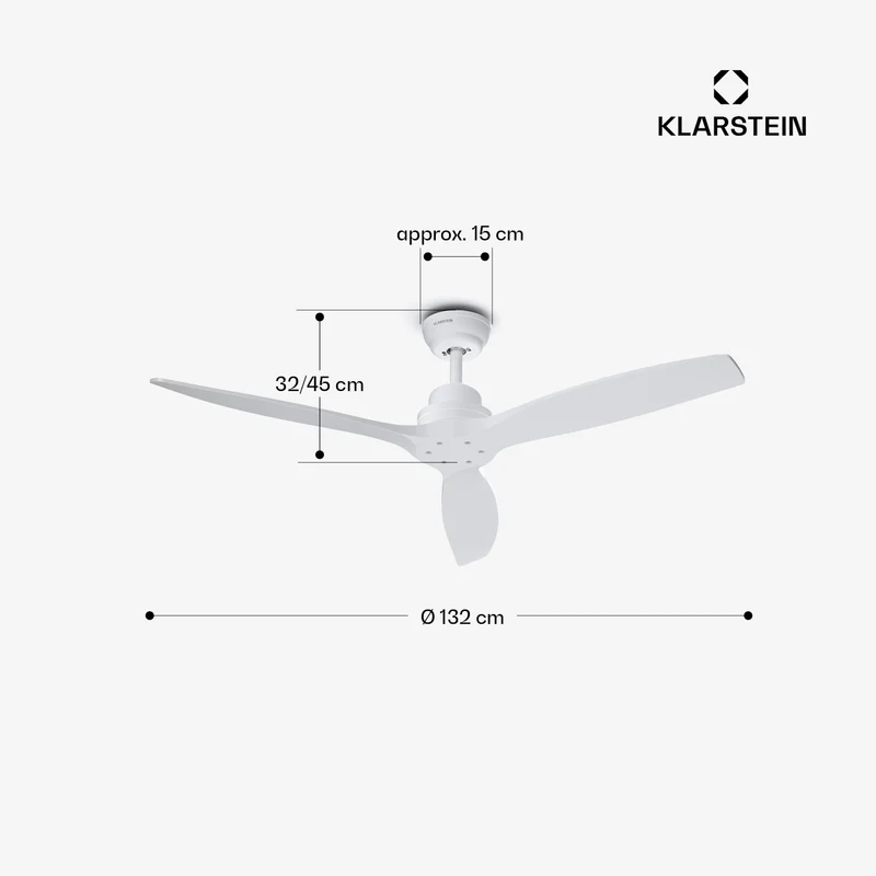 Santa Elena Smart ventilateur de plafond 52 | 10260m³/h | 6 vitesses | télécommande | connecté