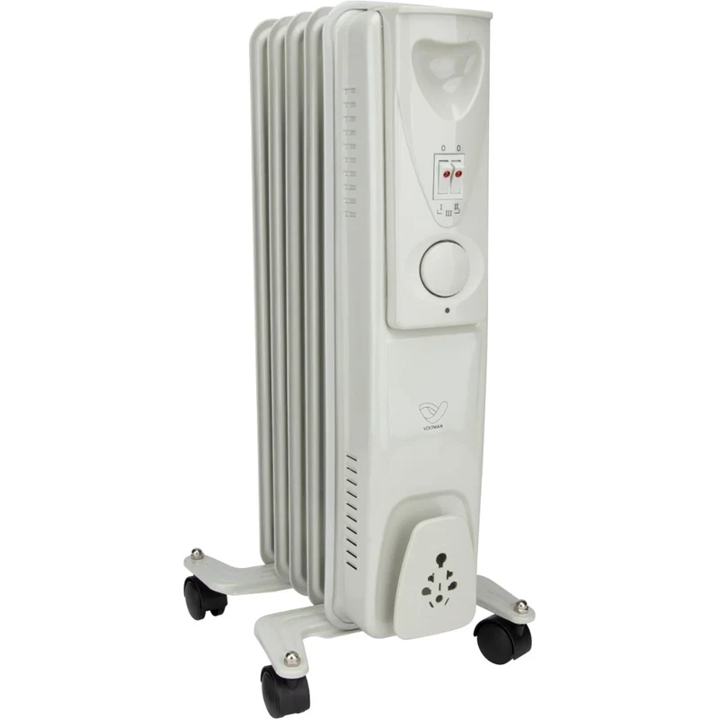 Radiateur bain d'huile Mobioil 1000W à 2500W - 3 niveaux de chauffe - blanc - Voltman