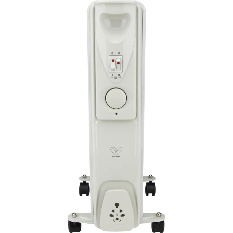 Radiateur bain d'huile Mobioil 1000W à 2500W - 3 niveaux de chauffe - blanc - Voltman