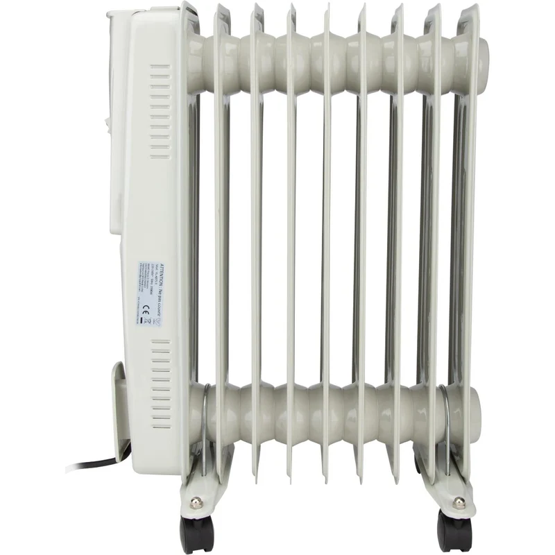 Radiateur bain d'huile Mobioil 1000W à 2500W - 3 niveaux de chauffe - blanc - Voltman