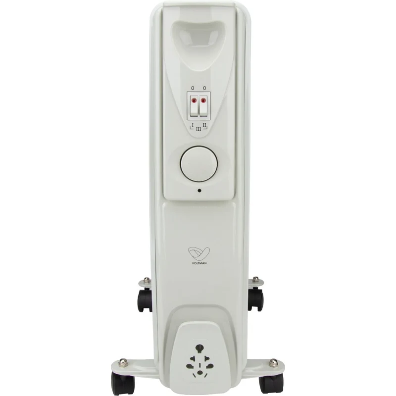 Radiateur bain d'huile Mobioil 1000W à 2500W - 3 niveaux de chauffe - blanc - Voltman