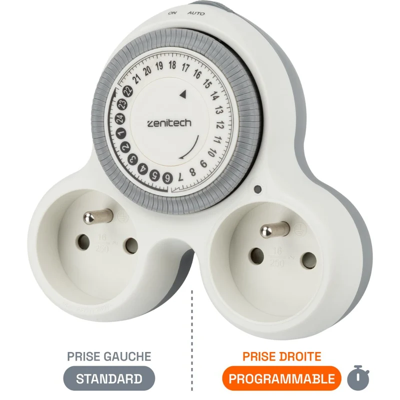 Biplite programmable verticale 2x16A - Blanc - Bolea - Zenitech