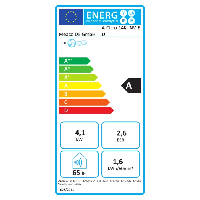 Meaco Cirro+™ 14000 BTU Super Quiet smarte mobile Inverter-Klimaanlage