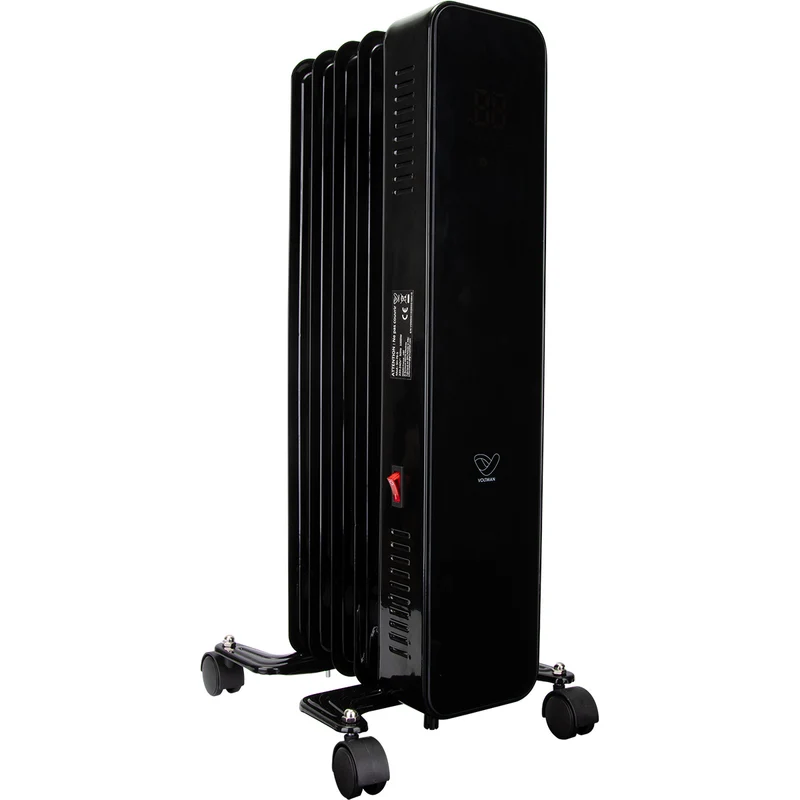 Radiateur bain d'huile CosyOil 1000 à 2000W - façade verre trempé - Voltman