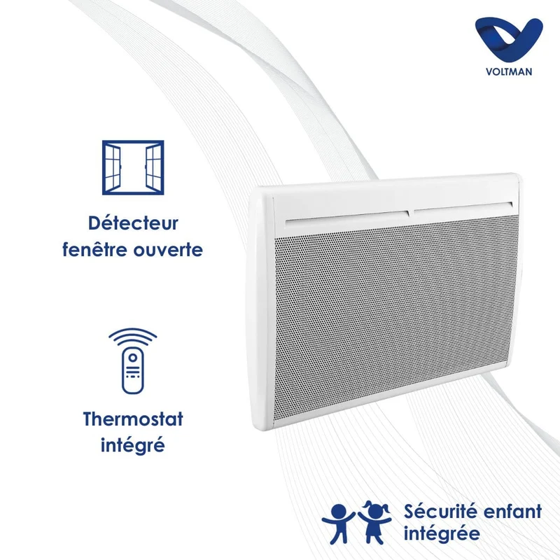 Chauffage électrique panneaux rayonnants 500 à 2000W - Voltman