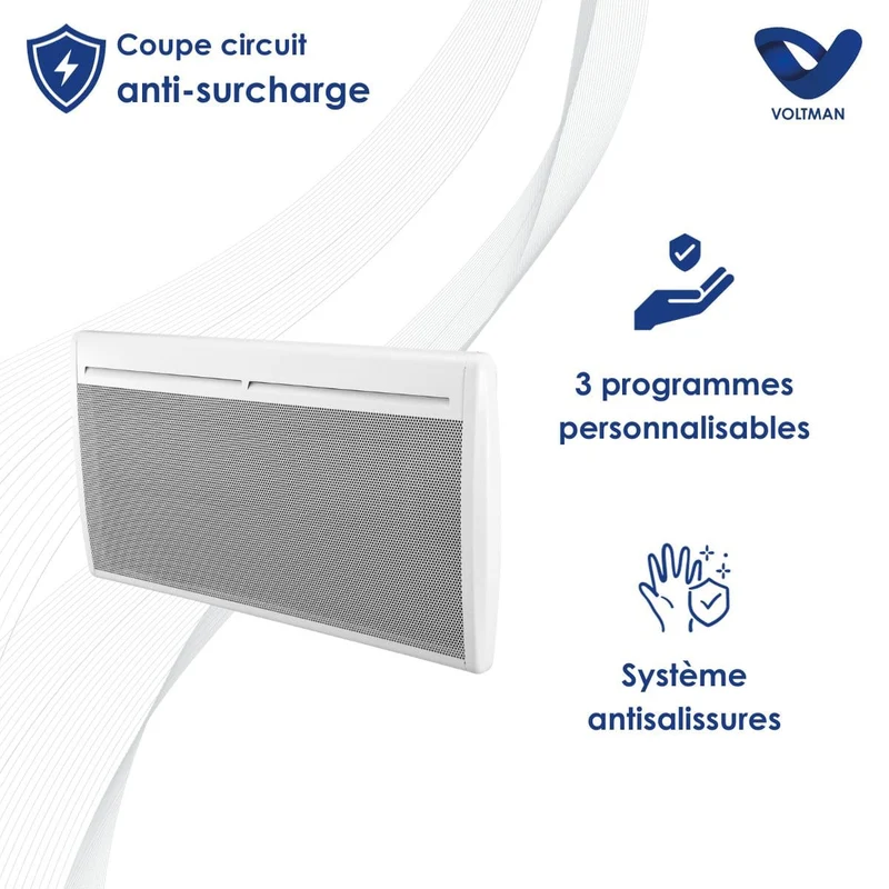 Chauffage électrique panneaux rayonnants 500 à 2000W - Voltman