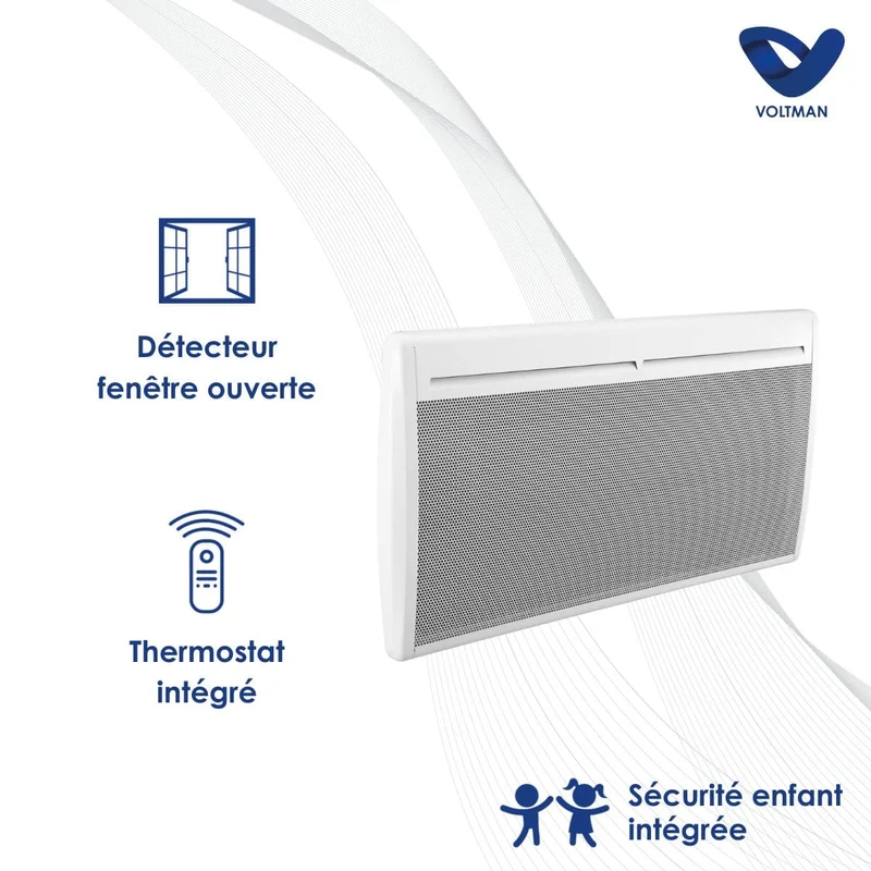 Chauffage électrique panneaux rayonnants 500 à 2000W - Voltman