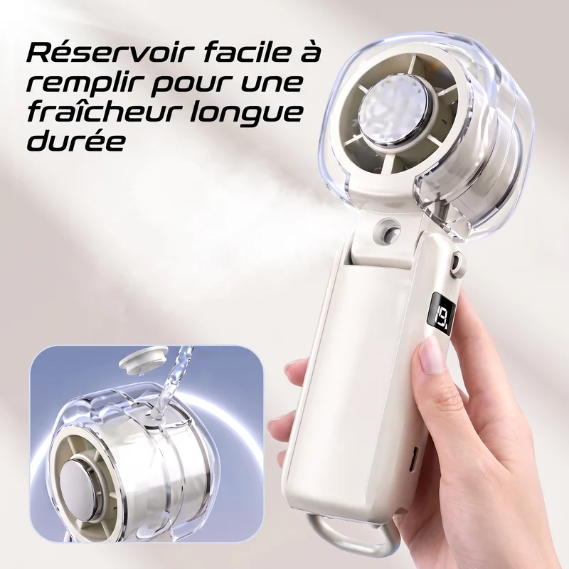 Ventilateur CoolPod 3-en-1 Portatif - Brumisateur + Plaque Froide Instantanée - Canicule été 2026