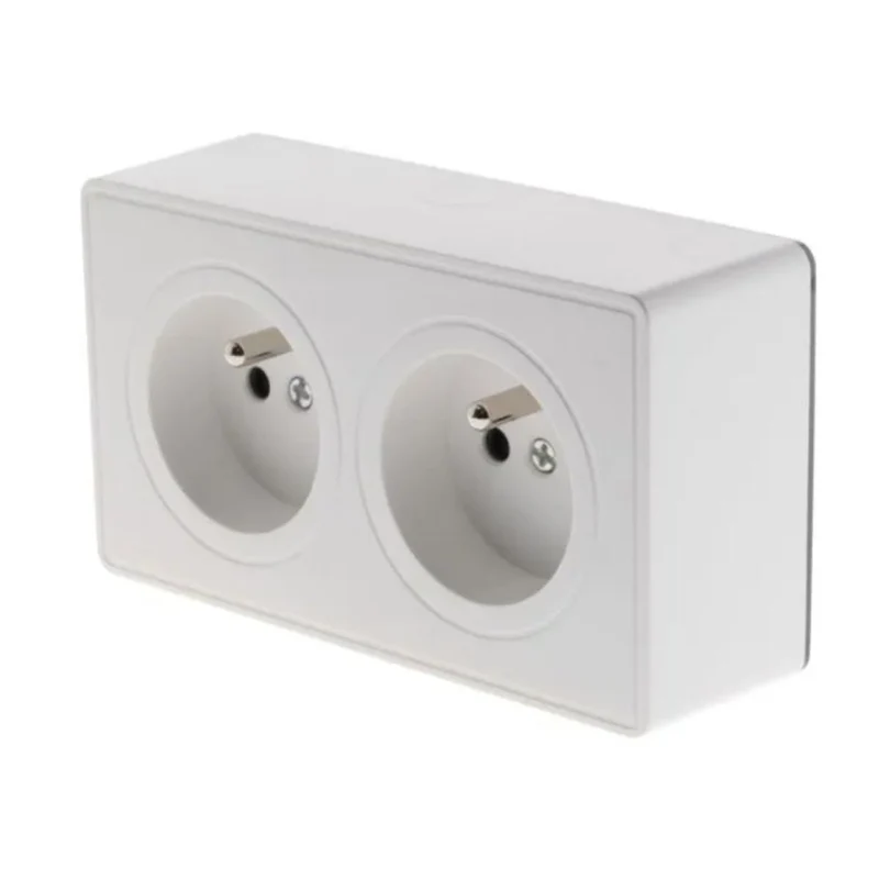 Double ou triple prise câblée en saillie + plaque - Kalya - Zenitech