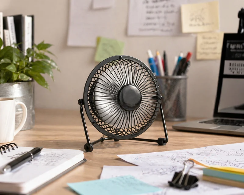 Mini ventilateur de bureau USB Ø13cm - Voltman