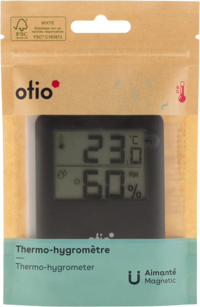 Thermomètre hygromètre magnétique - Otio