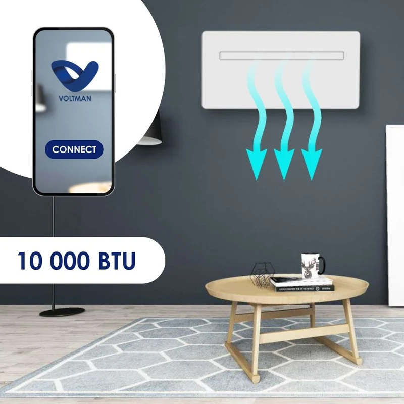 Pompe à chaleur Climatiseur Monobloc intérieur Wifi KUB-E+ 8000/10000/12000BTU - Voltman