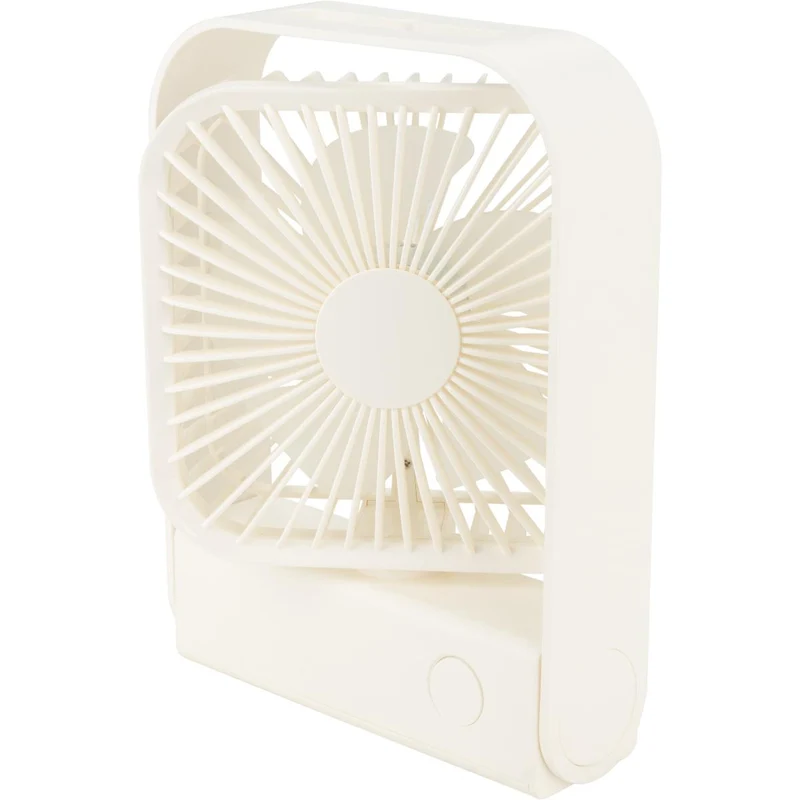 Ventilateur de table rechargeable 15 cm - blanc - Voltman