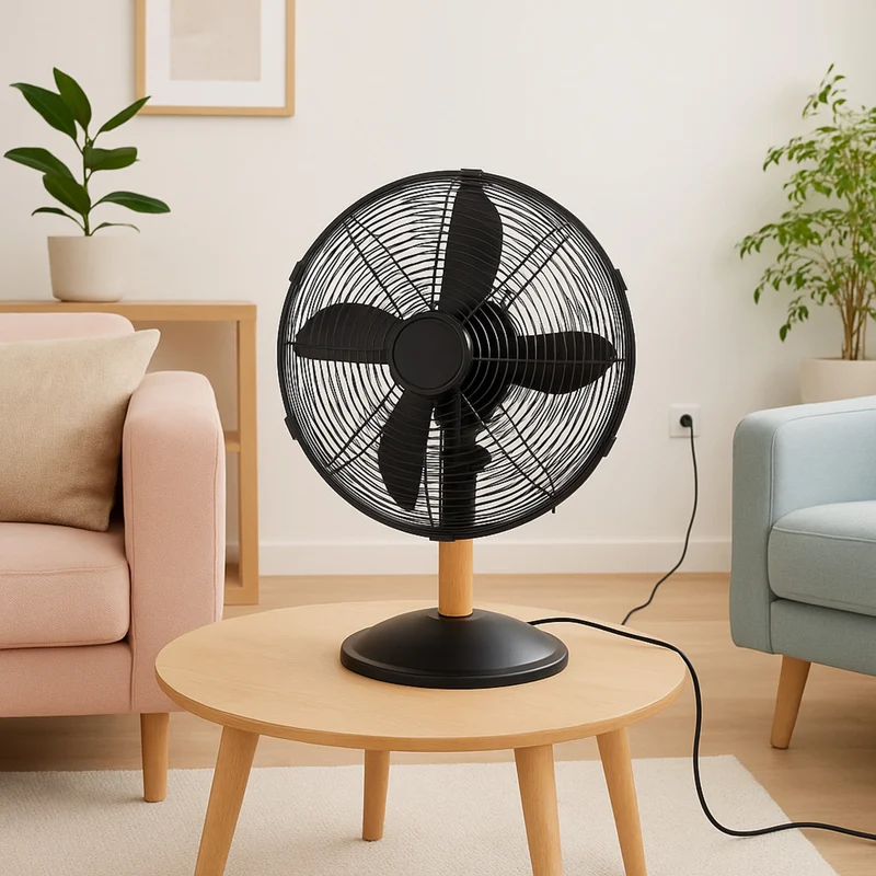 Ventilateur de table Noir Woody Ø30cm - Voltman