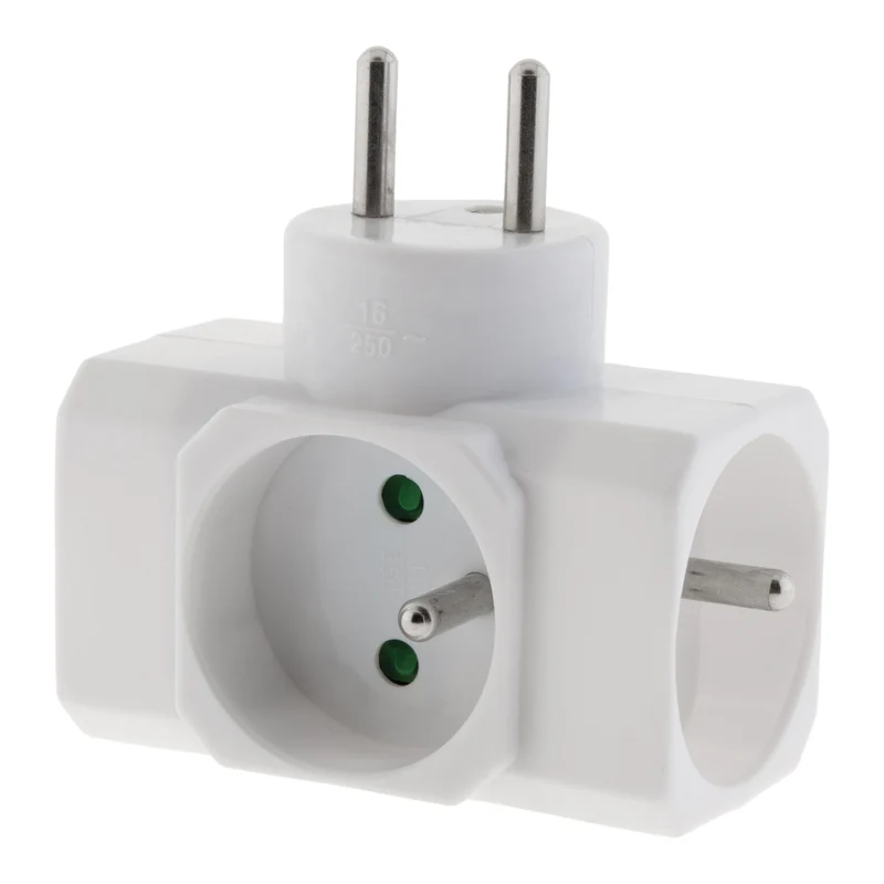 Multiprise triplite 16A 3680W 230V - Blanc - Zenitech