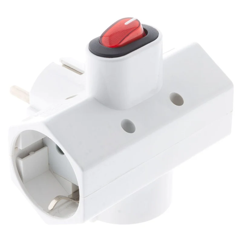 Triplite Schuko 16A + interrupteur - Blanc - Zenitech