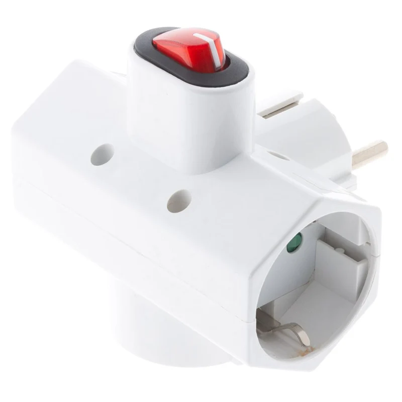 Triplite Schuko 16A + interrupteur - Blanc - Zenitech