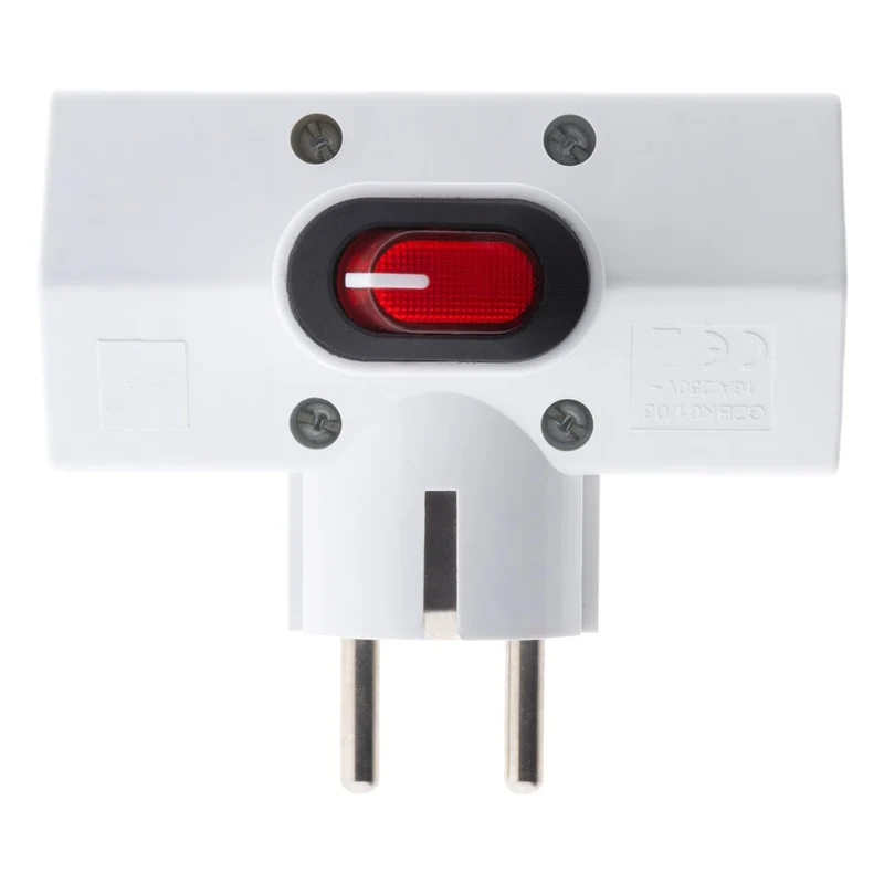 Triplite Schuko 16A + interrupteur - Blanc - Zenitech