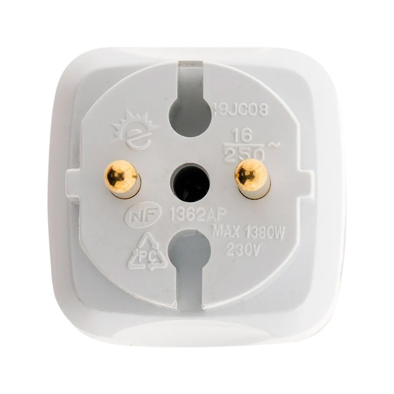 Multiprise biplite 2x2P 6A façade - Blanc - Zenitech